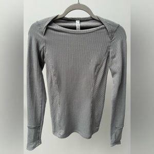Lululemon Kanto Catch Me Long Sleeve in Heathered Herringbone, Size 2